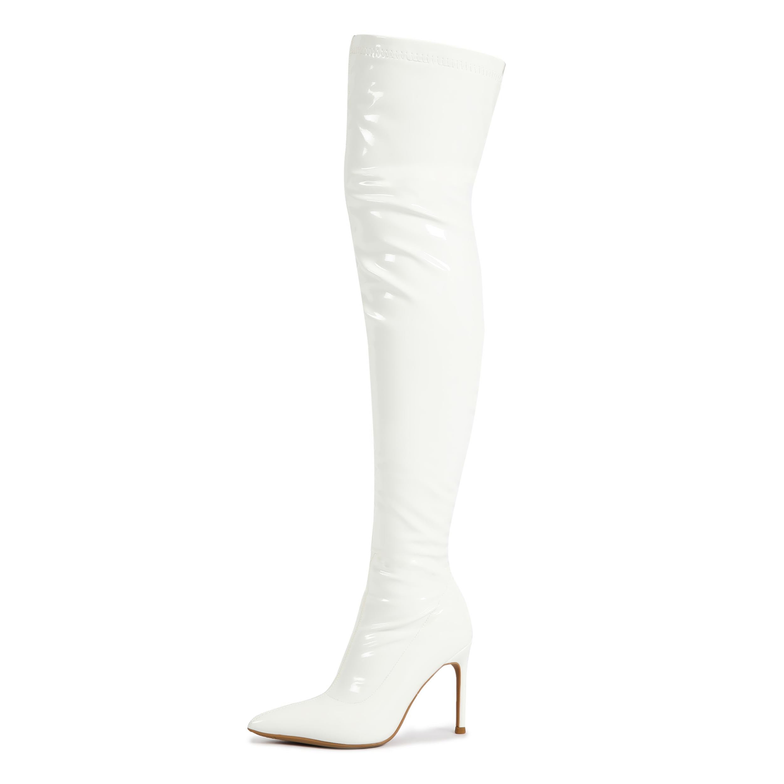 fereshte Womens Thigh High Boots Pointy Toe Stiletto High Heel Over The Knee Boots Fashion Comfy Sexy
