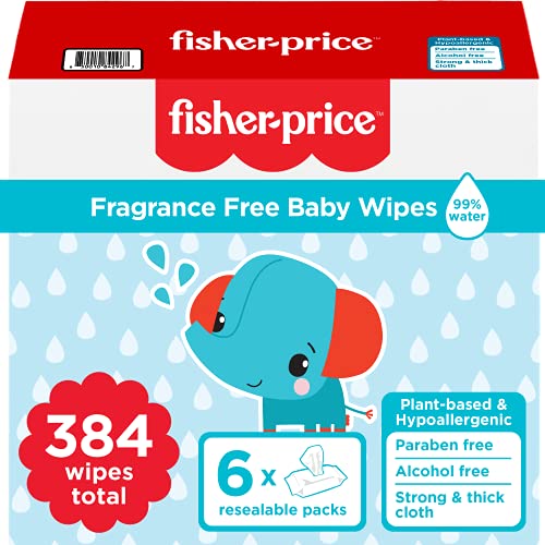 Fisher-Price Wipes, Plant-Based, 384 Count