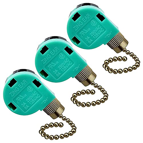 Cupsofu Ceiling Fan Switch 3 Speed 4 Wire Ear ZE268S6 Fan Pull Chain