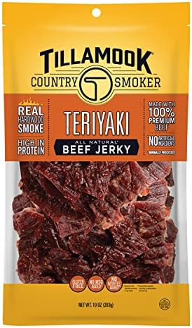 Tillamook Country Smoker Real Hardwood Smoked Beef Jerky, Teriyaki, 10 Ounce