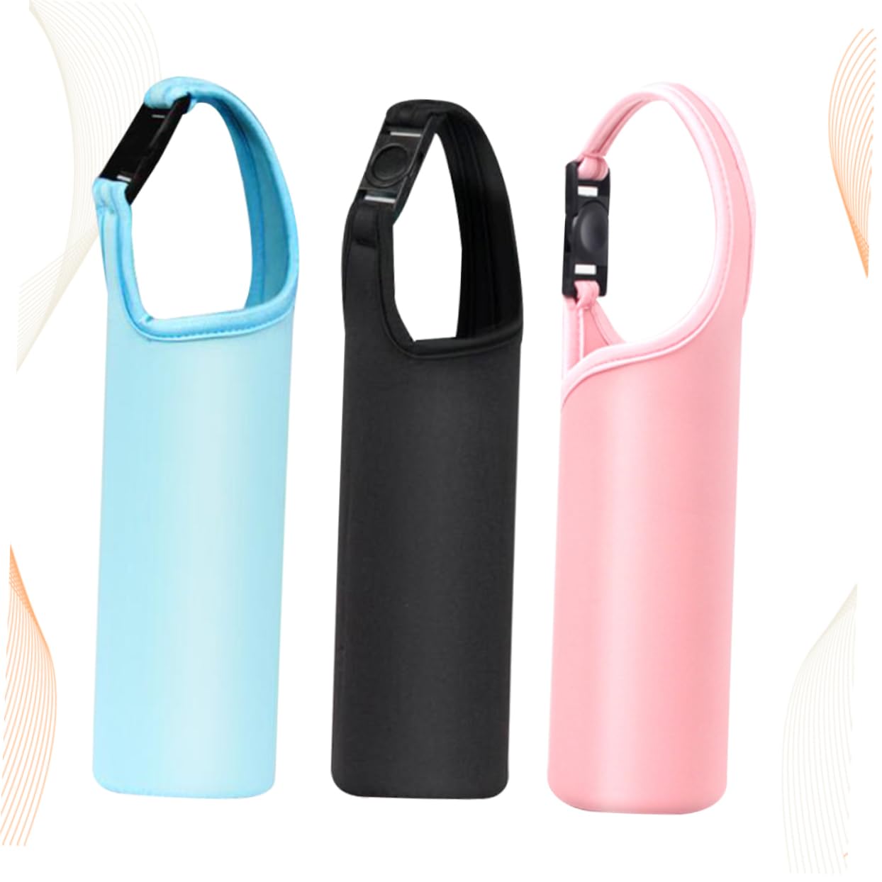 Happyyami Custodia Termica per Bottiglia Automatico Adesivi Cuore di Pesca Copertura Lucida Dell'orologio Astuccio Cucire Strass Portatori Trasportatore d'Acqua Portabevande Kit