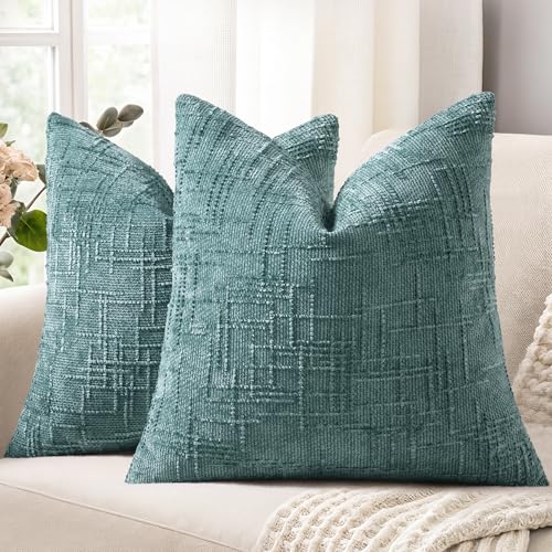 decorUhome Spring Teal Chenille Pillow Covers (2-pack)