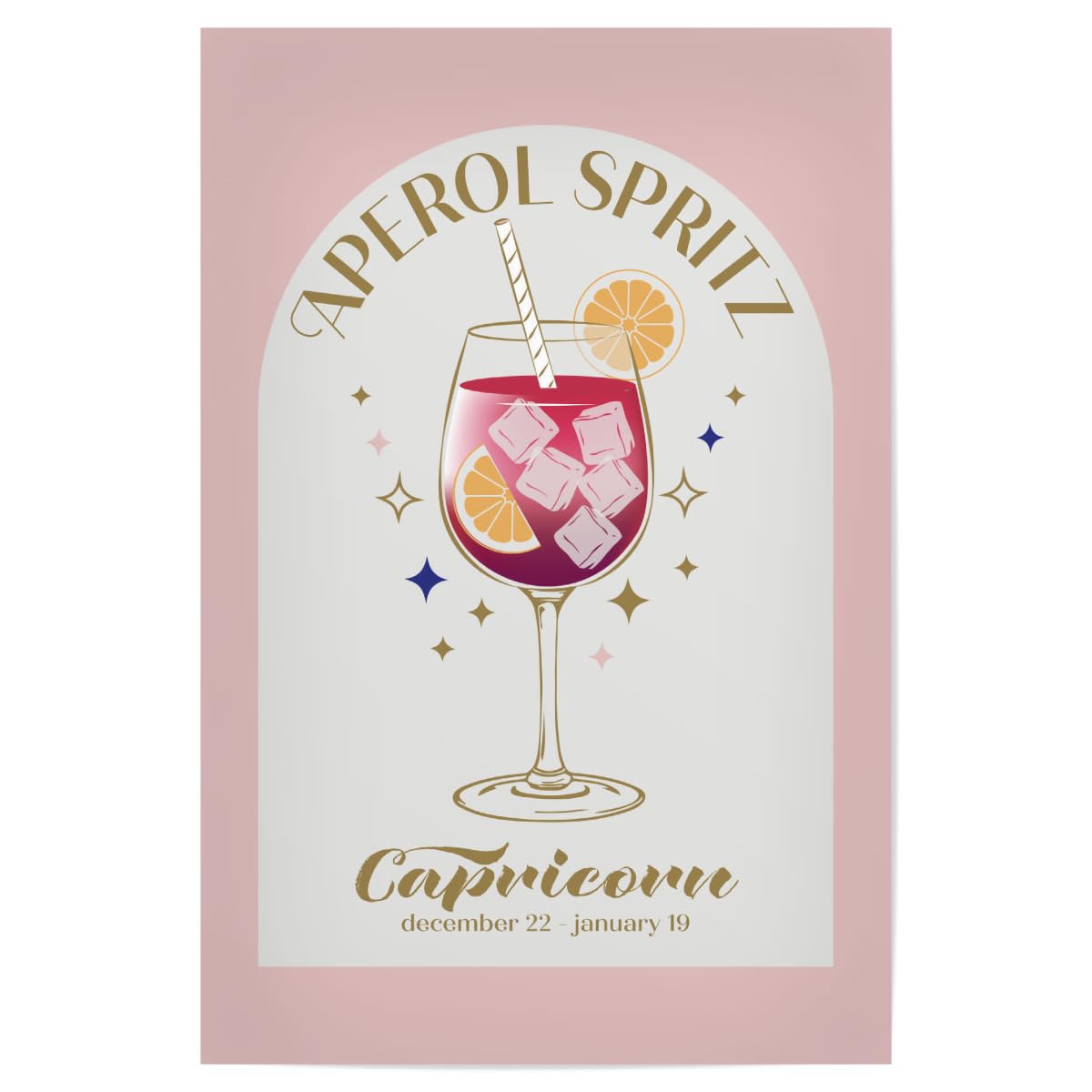 artboxONE Poster 150x100 cm Abstrakt Aperol Spritz Cocktail Zodiac Sign - Bild brunch aperol spritz astrologie