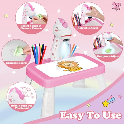 Syahro PROJECTOR-01 Unicorn Drawing Projector Table Set For Kids Girls Include Unicorn Art Supplies thumb #3