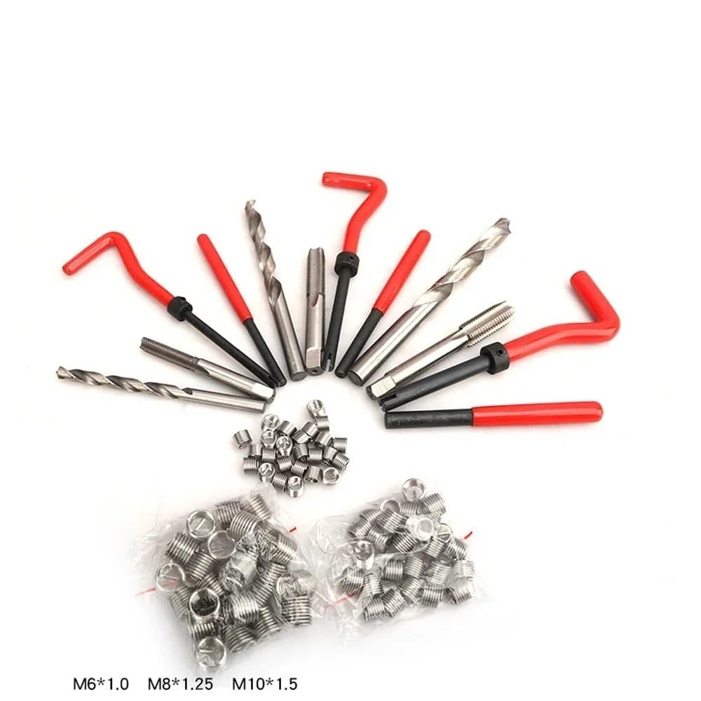 Kit di riparazione 88 pezzi M3 a M14 Set di inserti filettati for viti con punta da trapano Adatto for filettature danneggiate Kit di utensili Helicoil for il ripristino