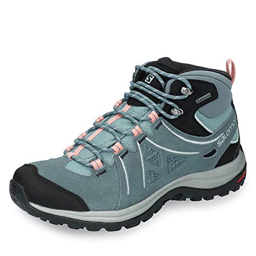 Salomon Damen ELLIPSE 2 GTX MID LTR W, Wander- und Multifunktionsschuhe, Wasserdicht, Grau (Lead/Stormy Weather/Coral Almond), Größe: 36