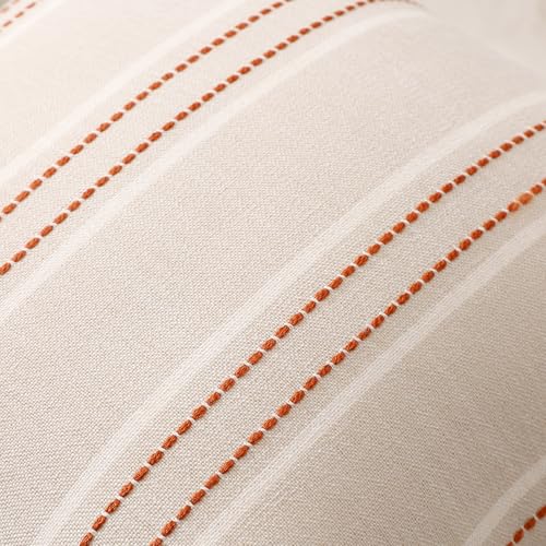 Image of Hckot Throw Pillow Covers 18x18 Set of 2 Rust Pillow Covers Farmhouse Decorative Pillows Textured Linen Square Cushion Covers for Sofa Couch Bed Living Room Decor(Rust)