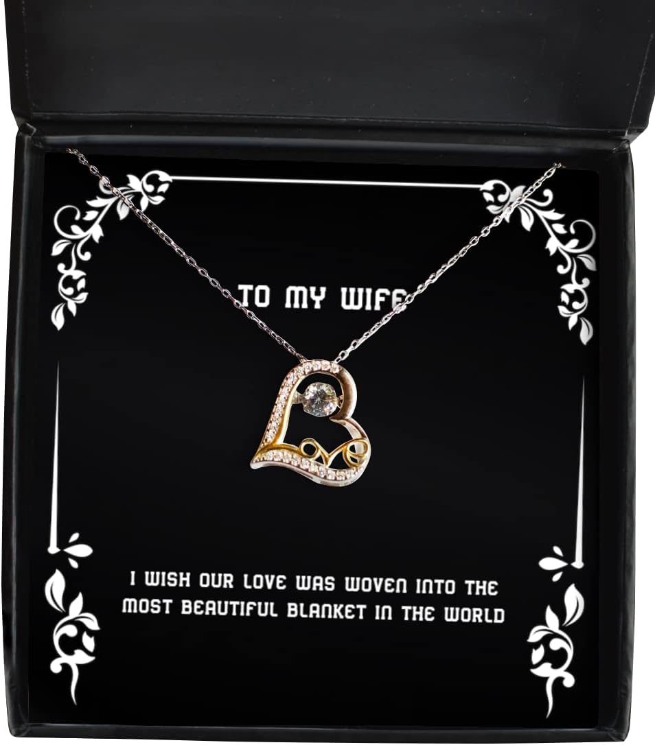 Krumfortable Living Nice Wife Love Dancing Necklace, I Wish Our Love was Woven into The Most Beautiful Blanket in The, Perfect for Wife, Christmas