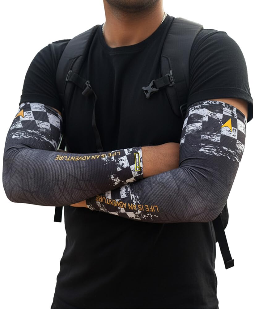 WANDERLOOMS Arm Shield 360 | UV Protection Polyester Arm Sleeve | Lightweight, Breathable & Stretchable for Biking, Gym & Outdoor Use-image-43