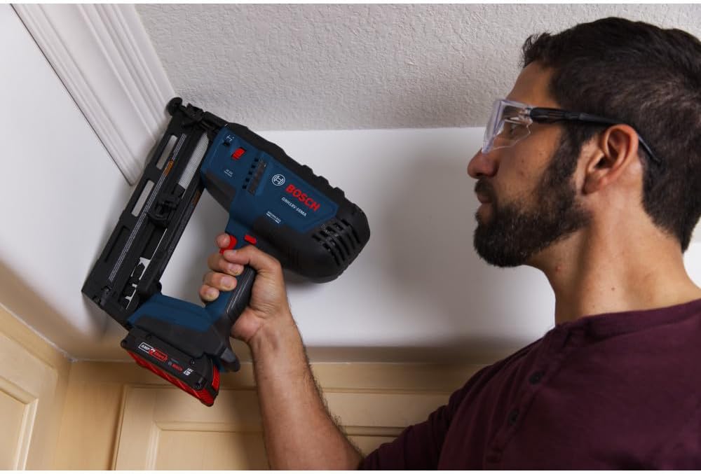Bosch GNH18V-16MAB12-RT 18V Brushless Lithium-Ion 16-Gauge Cordless Angled Finish Nailer Kit (2 Ah) (Renewed)
