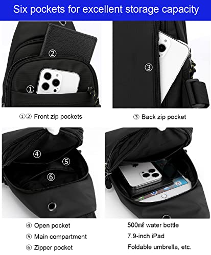 Sling Bag For Men Women Small Shoulder Chest Bag Nylon Waterproof Lightweight Mini Crossbody Daypack For Hiking Camping Outdoor Sports #TOP2