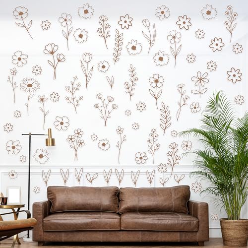 Save on A1diee Boho Wildflower Wall Stickers - 160 Pieces