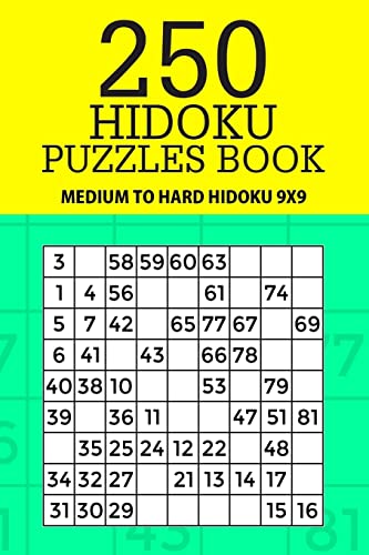 250 Hidoku Puzzle Book: Medium to Hard Hidoku 9x9 (Hidoku Collection)