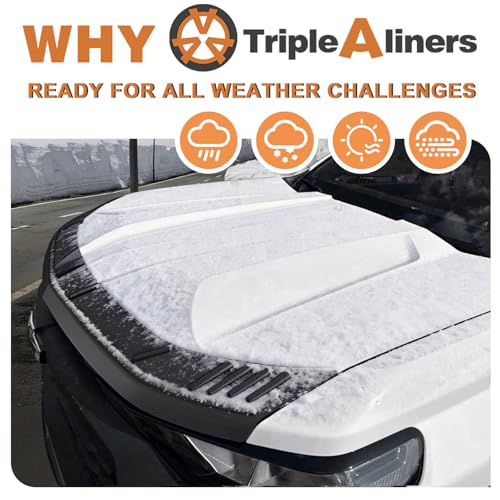 Image of TripleAliners Hood Bug Deflector Protector for Chevy Colorado 2023-2026 | (ONLY Fit Z71 WT LT), Hood Protector, Bug Deflector Shield Replacement, Flexible TPE Material, Easy to Install