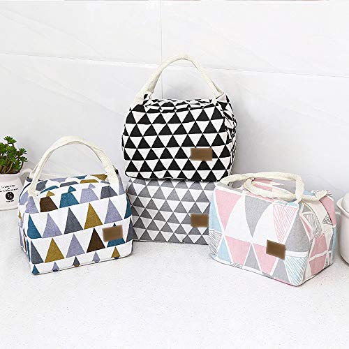 Sanyyanlsy Lunch Bag for Women Men Kids, Leakproof Thermal Reusable Lunch Box, Lunch Cooler Tote for Office Work Insulated Canvas Box Tote Bag Food Lunch Bags,A