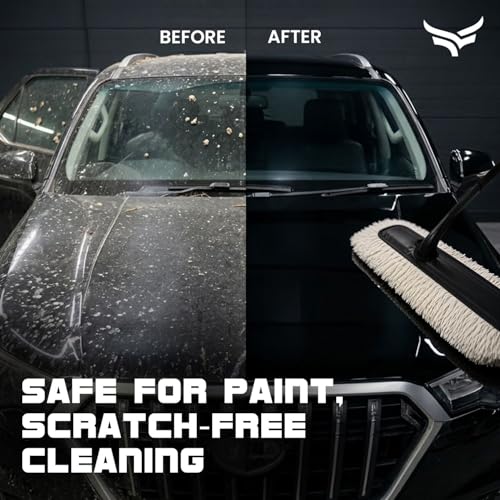 Image of Xtrim Car Duster, Scratch-Free & Lint-Free Car Cleaner Brush with Long Handle, Cotton Car Dust Cleaner with Paraffin Wax Coating for 2X Better Cleaning Performance, Car Cleaning Brush for Exterior