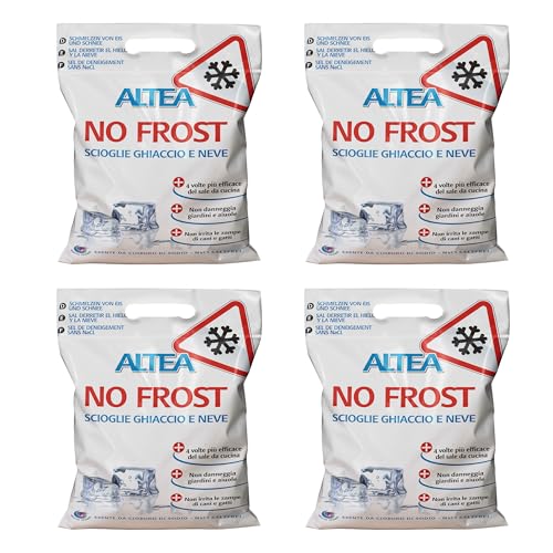 Tecnokit No Frost Sale Antighiaccio Ecologico, Antigelo E Sciogli Neve per Piante, Prato, Strade E Terrazzi, Non Corrosivo, 4 Sacchi da 5 kg