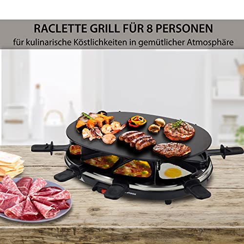 Syntrox Germany Raclette mit Glas-Keramik Grillplatte Design Glas für 8 Personen Grill RAC-900W-Chur – Bild 3