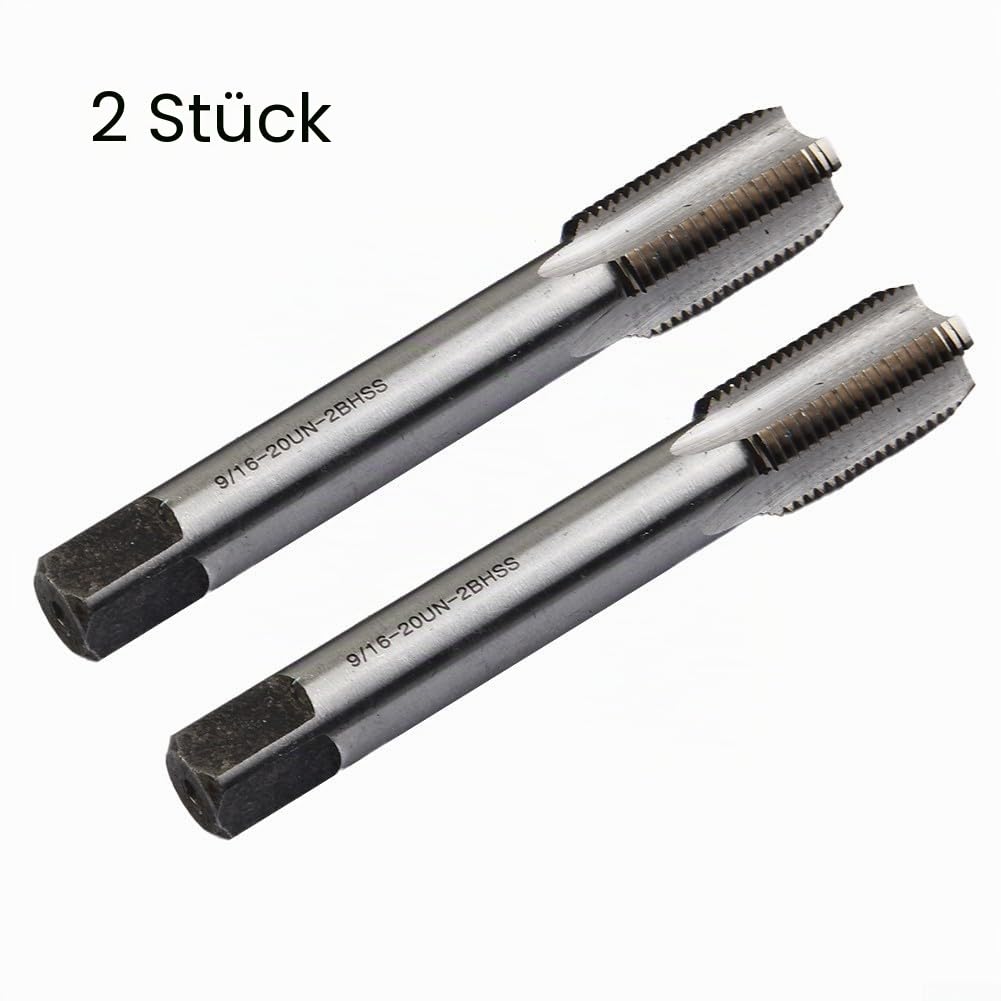 2 Stück 9/16 Zoll – 20 Rechts- und Linksgewindebohrer HSS TPI für Fahrradkurbel, Links- und Rechtsgewindebohrer, Gewindebohrer, Pedal-Reparaturwerkzeug für Fahrradkurbelreparatur (9/16-20)