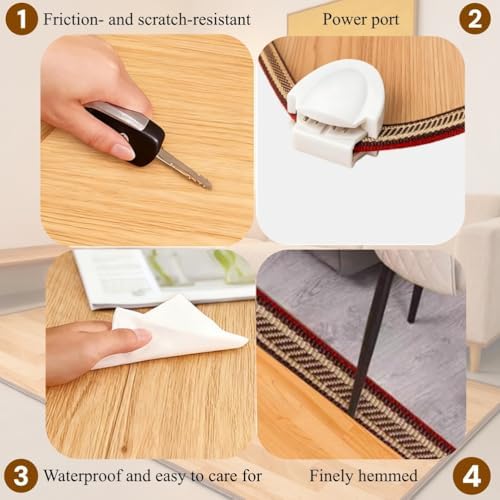 Electric Heated Area Rug - Radiant Floor Heater with Adjustable Temperature & 12-Hour Timer, Perfect for Indoor Living Room or Office, Large 140 x 200 cm Size