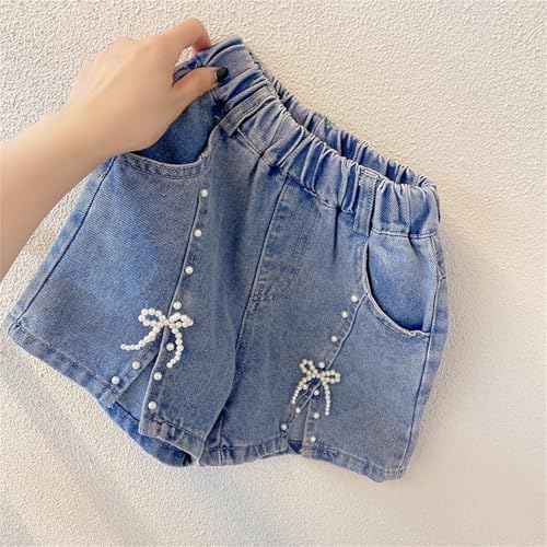 Short en jean stretch pour filles avec taille haute confortable - 4