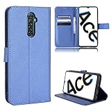 Coque Cuir pour Oppo Realme X2 Pro Coque Housse Etui Cover,Coque pour Oppo Reno Ace PCLM10 RMX1931 Coque Etui en Cuir PU pour t�l�phone Portable Blue