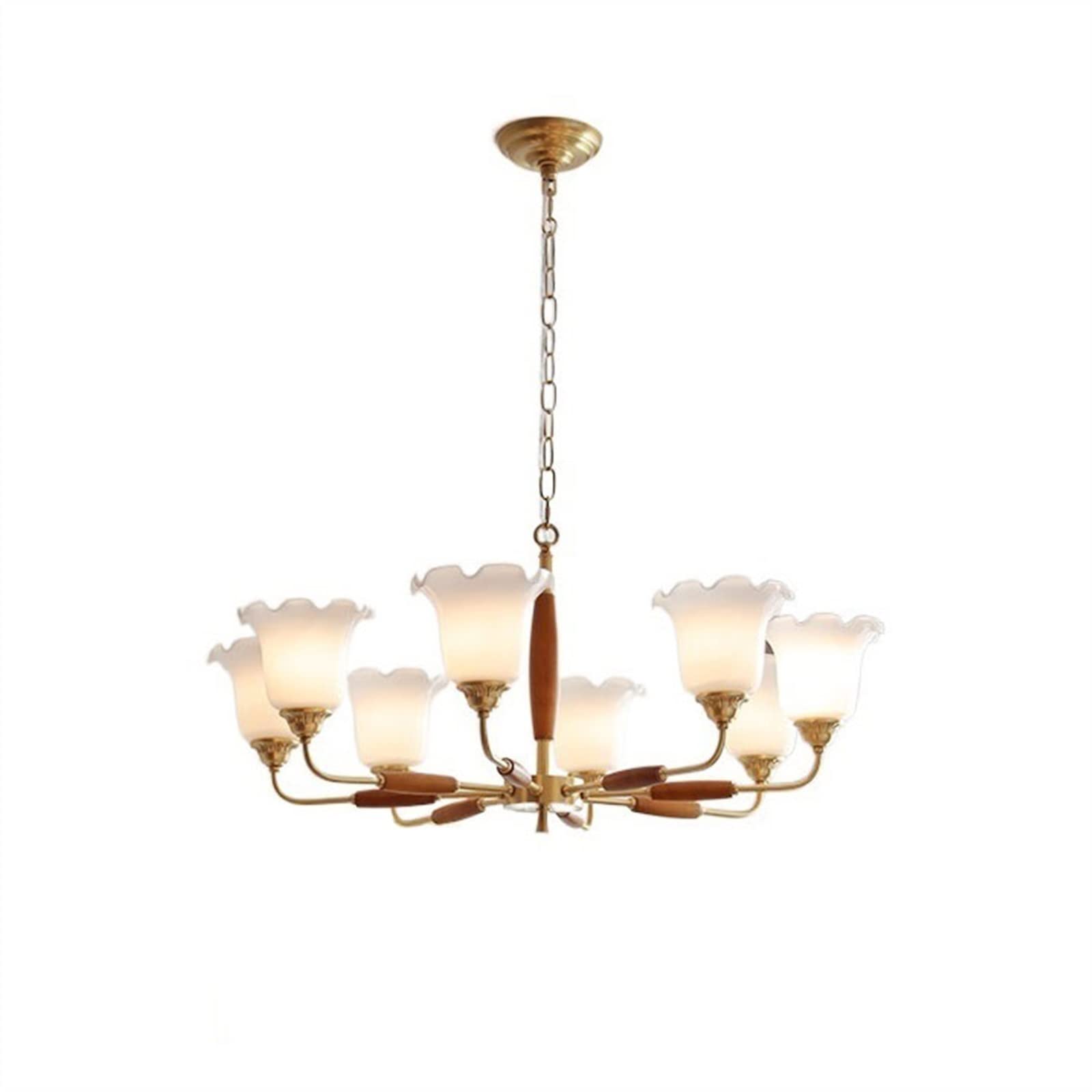 Yinj9562fg Chandeliers 8 Head Chandelier Living Room Bedroom Lighting Chandelier Indoor Decoration Ceiling Lamp Glass Lamp Shade Living Room