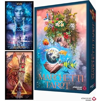Marchetti Tarot - Folge deiner Intuition!: 78 Tarotkarten und 144-seitiges Buch, St&uuml;lpdeckelschachtel mit Spotlack