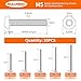 NIULUNBAO M5 x 40mm 45mm 50mm 55mm 60mm Button Head Socket Cap Screws Bolts 304 Stainless Steel Metric Machine Allen Hex Drive, Fully Threaded, Assortment Kit 30PCS