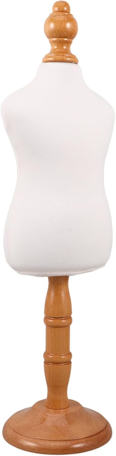 VALICLUD Small Pet Clothing Mannequin Dress Form Made of Natural Wood for Small Dogs and Cats, Adjustable Pet Garment Display Stand for Sewing and Costume Showcases