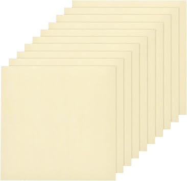 MECCANIXITY 10pcs Basswood Sheet 4 x 4 x 3/8 Inch Unfinished Wood Boards Plywood for Crafts Laser Cutting with Smooth Surfaces