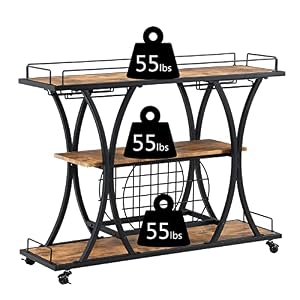 mikibama Industrial Serving Bar Cart,Rustic Metal Wooden Mini Bar Carts for The Home,Small Farmhouse Mobile Home Bar Cart with Wine Rack & Storage for Liquor,Drink,Coffee mikibama Industrial Serving Bar CartRustic Metal Wooden Mini Bar Carts for The HomeSmall Farmhouse Mobile Home Bar Cart with Wine Rack Storage for LiquorDrinkCoffee