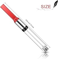 Vista 3 de Marspark Convertidor de tinta universal para pluma estilográfica, 6 piezas, convertidor internacional de cartuchos de tinta (rojo)