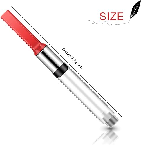 Miniatura 3 de Marspark Convertidor de tinta universal para pluma estilográfica, 6 piezas, convertidor internacional de cartuchos de tinta (rojo)