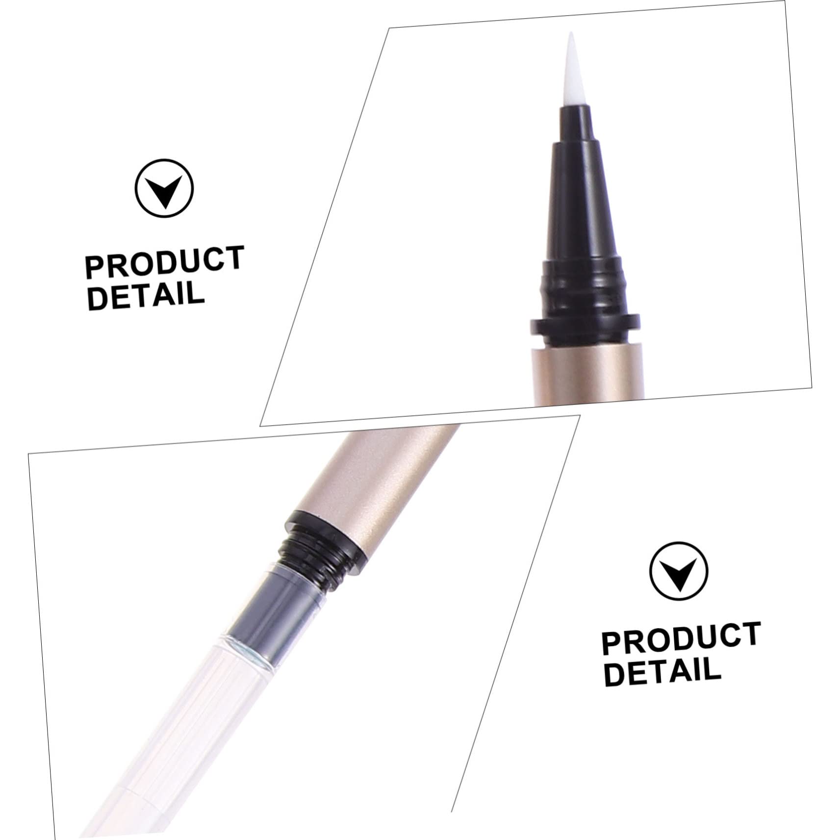 Healvian 5piezas Tubos Rellenables para Delineador de Ojos Casero de 1ml, Plástico Dorado Ligero para Almacenamiento, Adecuado para Tiendas Cosméticas