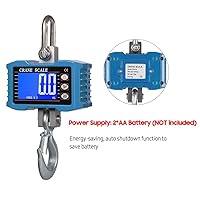 Vista 5 de Báscula de grúa digital de 2,204.6 lbs/2204 libras, escala de grúa industrial con retroiluminación LCD con cambio de unidad, retención de datos