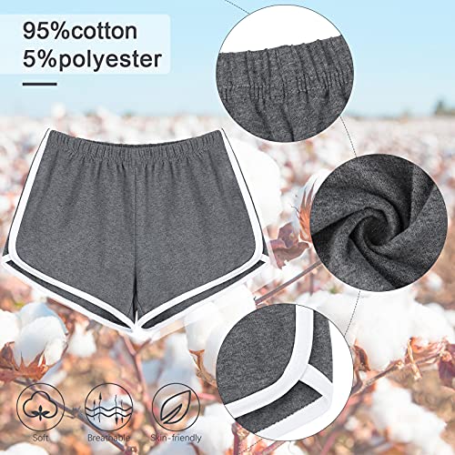 Image of URATOT 2 Pack Yoga Short Pants Summer Running Athletic Shorts Women Dance Gym Workout Elastic Waist Shorts
