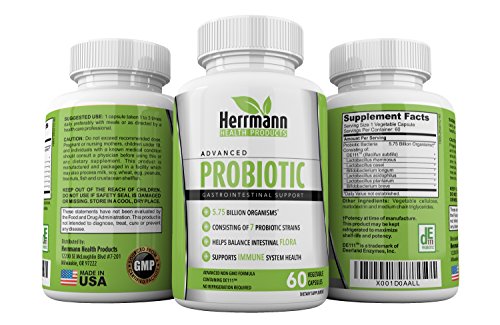 Probiotics by Herrmann Health Products | Probiotic for Men and Women | High Potency 7 Strain Formula | 5.75 Billion Organisms per Capsule | Non-GMO Consisting of DE111™ | GMP Certified 60 Capsules - Image 6