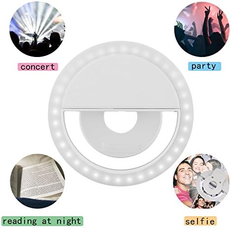 Clip on Selfie Ring Light for Smart Phone Camera Round Shape, White-By MEET Y