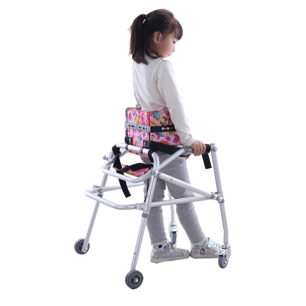 Deambulatore Verticale for Bambini Paralisi Cerebrale Disabilità Allenamento Riabilitativo,Deambulatore Pieghevole per Bambini con Sedia a Rotelle