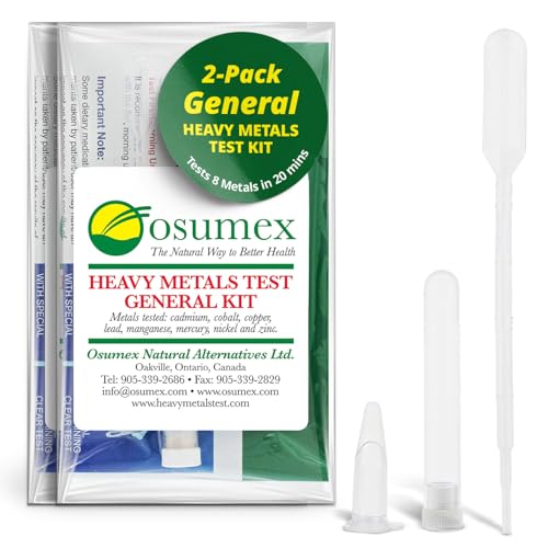 Osumex Heavy Metal Test General Kit for Humans 2 Pack - 8 Range Heavy Metal Urine Test Kits Metal Testing Kit Heavy Metal Testing Kit Urine Metal Tester Heavy Metal Detection Heavy Metals Test Kit