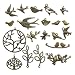 58 PCS Birds Tree Charms Collection - Mixed Bird Life of Tree Leaves Swallows Branch Connector Metal Pendants for Jewelry Making DIY Findings (Bronze HM13)