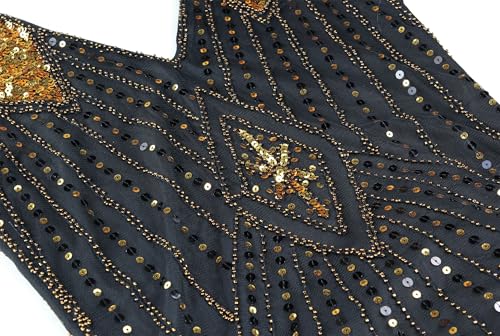 Image of Women 1920s Gatsby Vintage Sequin Flapper Fringe Party Plus Dress with 20s Accessories Set