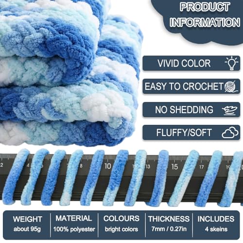 Xtrillogen Chenille Wolle 4x100g Fünf-Farben-Sektion – Bild 2