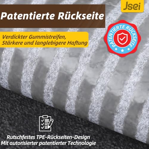 JSEI Stufenmatten rutschfest, Waschbar, 20 x 76cm, 4 Stück Dunkelgrau – Ansicht 4