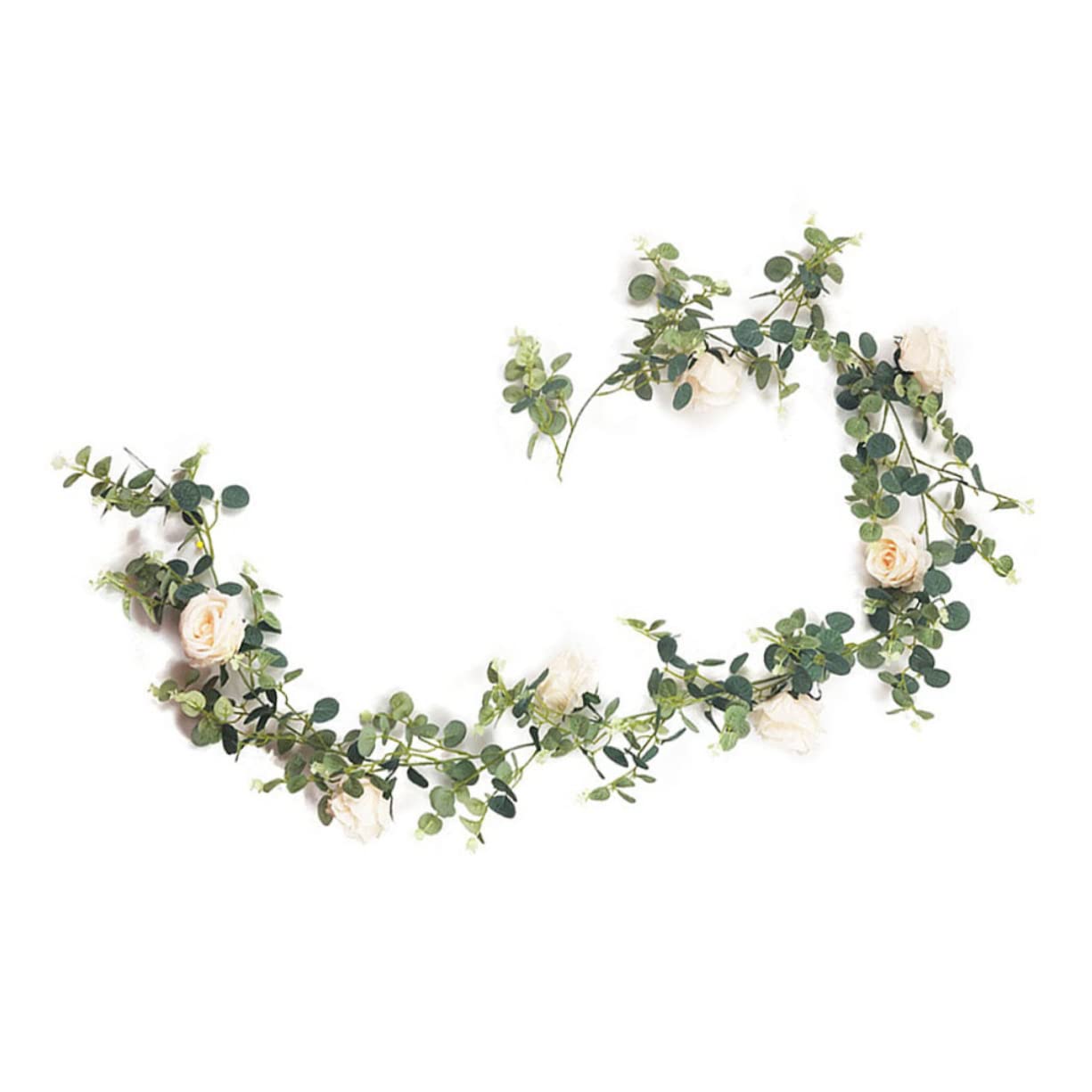 2stücke Künstlicher Rattan Wanddekor Mit Rosenornamenten Lange Hängende Blumenranke Für Hochzeiten Partys Und Wohnraumdekoration Und Pflegeleicht
