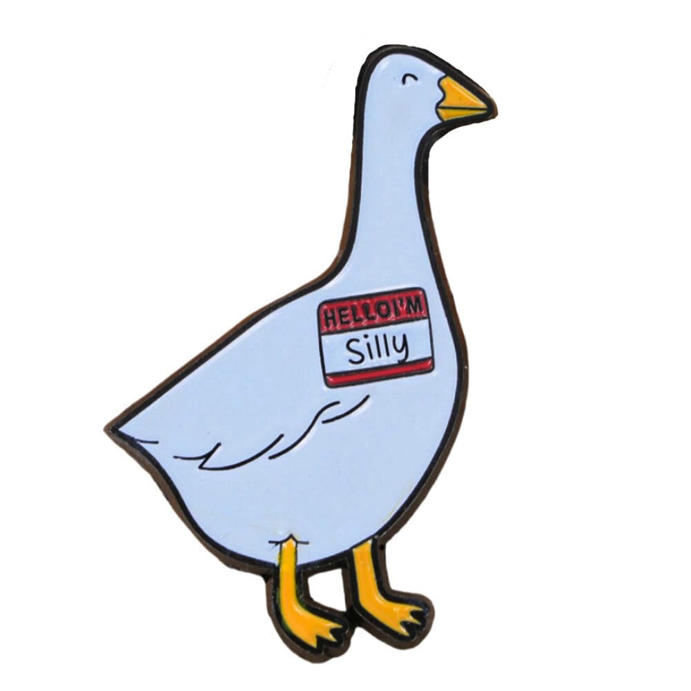 Ficsowy Goose Enamel Lapel Pin, Cute Cartoon Animal Brooch Funny Goose Pin Gift for Friend