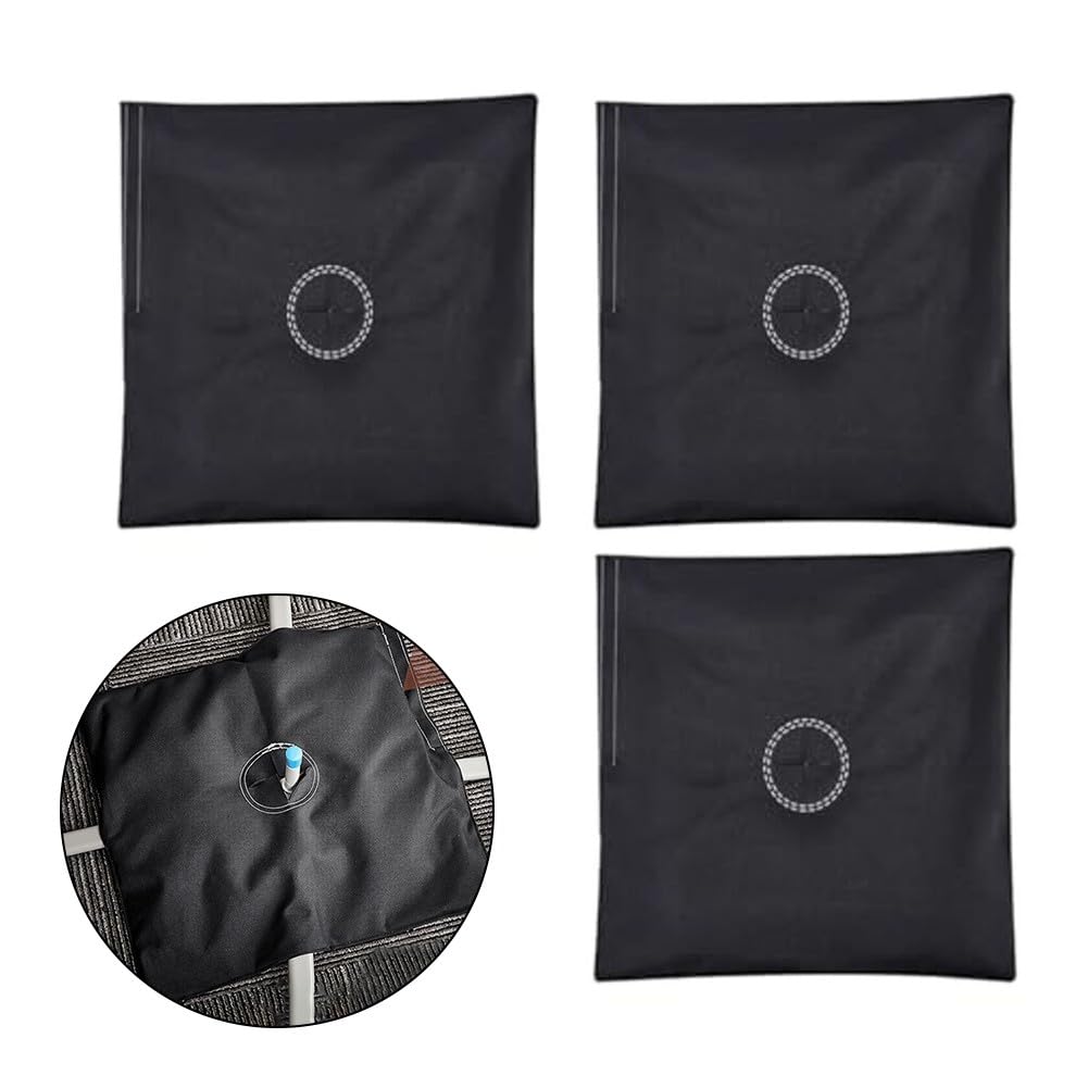 Sacchetti di sabbia riutilizzabili, confezione da 3 basi di peso in tela per bandiere da esterno, tende, ombrelloni, ancoraggi di stabilità riempibili, 45 x 48 cm, nero