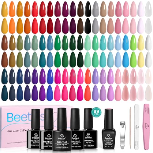 Beetles Fall Gel Nail Polish Set - 69PCS 60 Colors