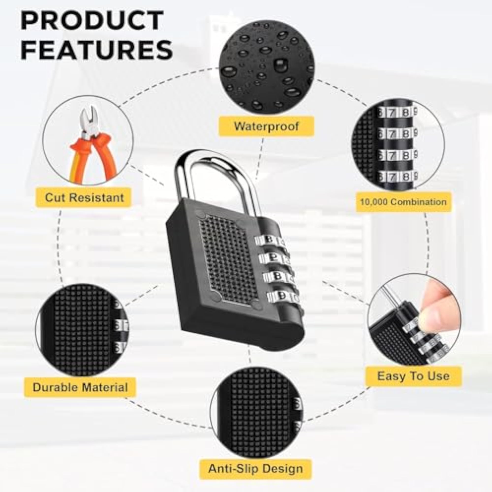 4 Digit Dialer Metal Body Luggage Number Lock